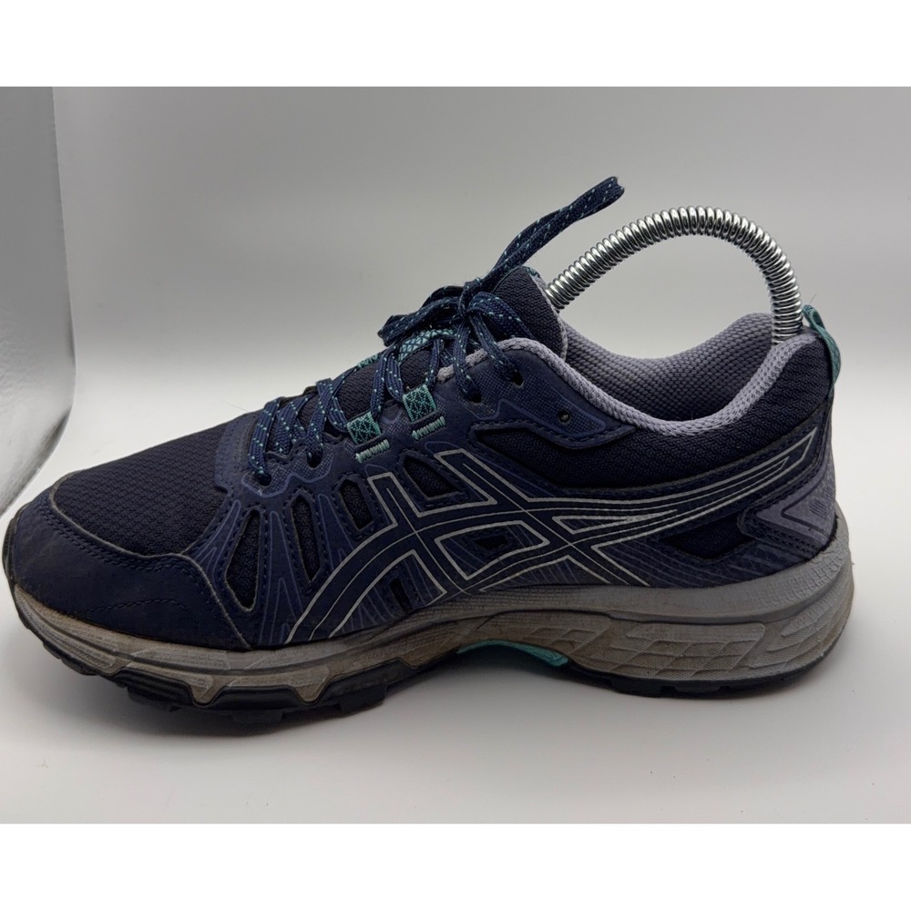 Asics Gel-Venture 7 Trail Running Shoes Womens 6.5 Wide Navy Blue Good 1012A477
